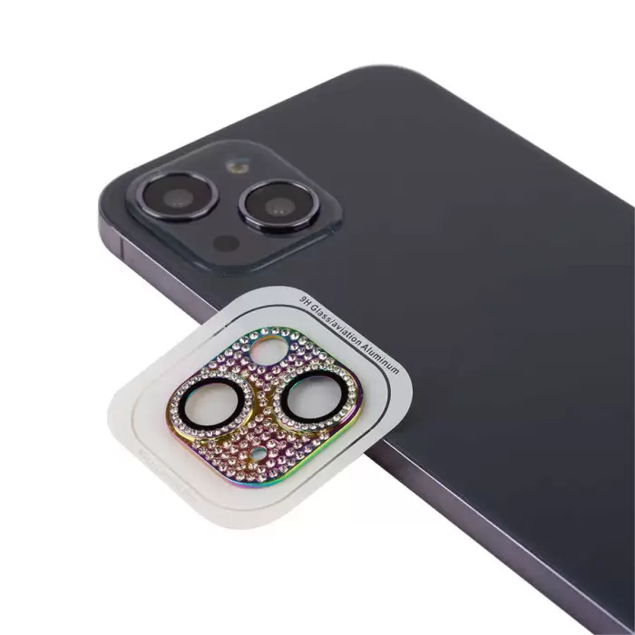 iPhone 13 Mini CL-08 Lens Koruma Parlak Renkli Kamera Koruyucu CL-08