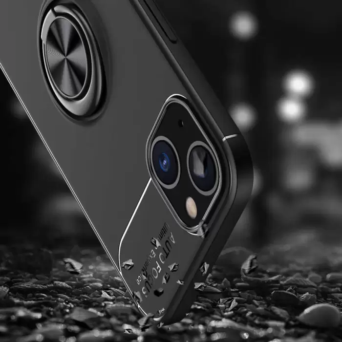 Apple iPhone 13 Mini Kılıf Lopard Kamera Korumalı Yüzüklü Standlı Koruyucu Orjinal Kalite Ravel