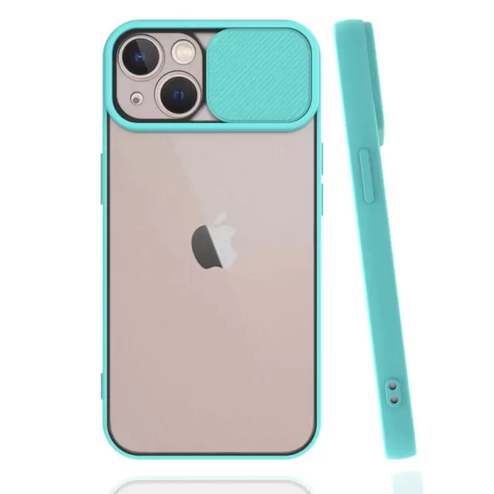 Apple iPhone 13 Mini Kılıf Lopard Slayt Sürgülü Kamera Korumalı Renkli Silikon Kapak