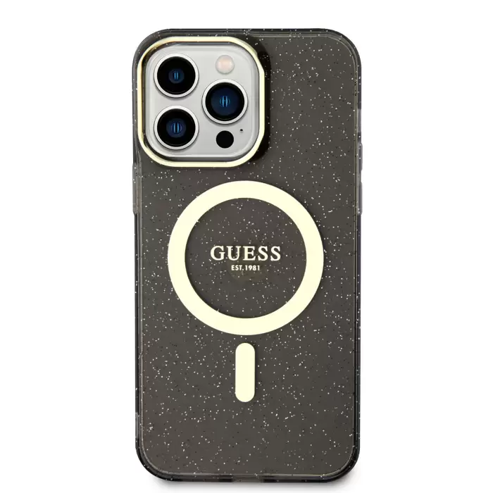 Apple İphone 13 Pro Kılıf Guess Magsafe Şarj Özellikli Glitter Kapak