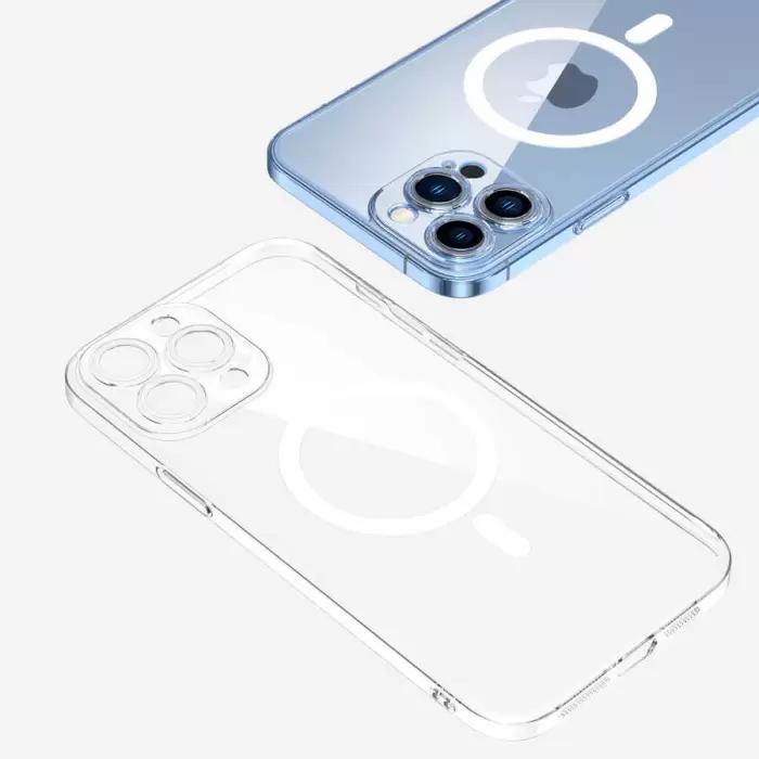 Apple iPhone 13 Pro Kılıf Kamera Korumalı Porto Silikon Magsafe Uyumlu Sert Pc Kapak