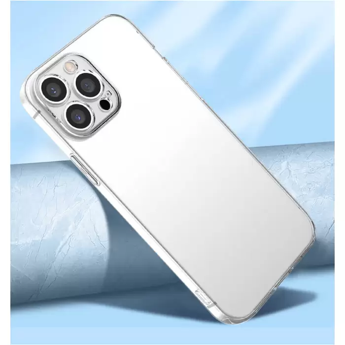 Apple iPhone 13 Pro Kılıf Lopard Kamera Korumalı Kamera Korumalı Renksiz Şeffaf Esnek Silikon Kapak Süper