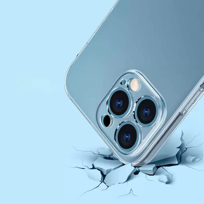 Apple iPhone 13 Pro Kılıf Renksiz Şeffaf Sert Kapak Kamera Çıkıntılı Korumalı Darbe Emici Vayt