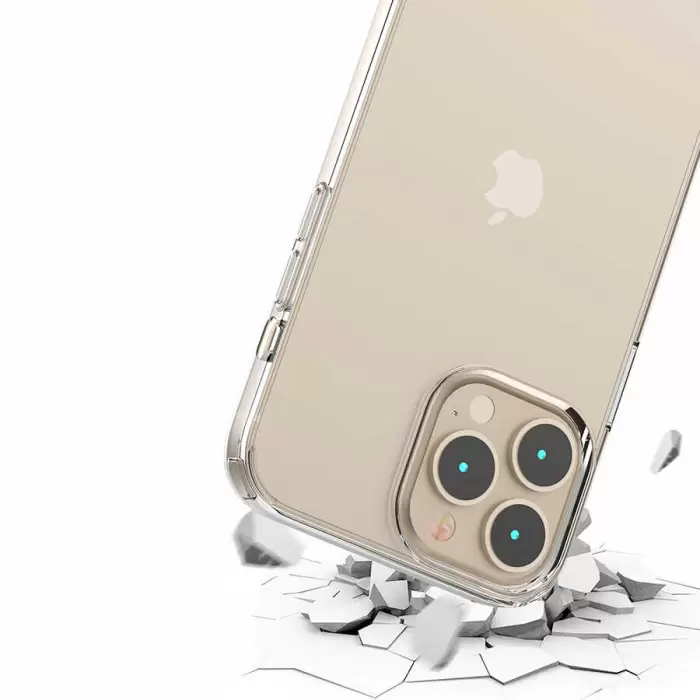 Apple iPhone 13 Pro Max Coss Sert Darbe Emici Silikon Şeffaf Kamera Korumalı Arka Kapak