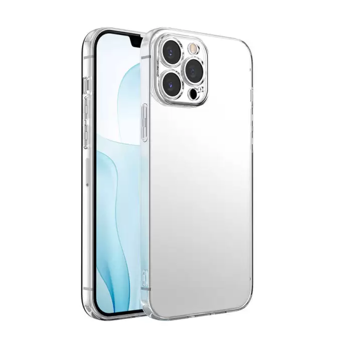 Apple iPhone 13 Pro Max Kılıf Lopard Kamera Korumalı Kamera Korumalı Renksiz Şeffaf Esnek Silikon Kapak Süper