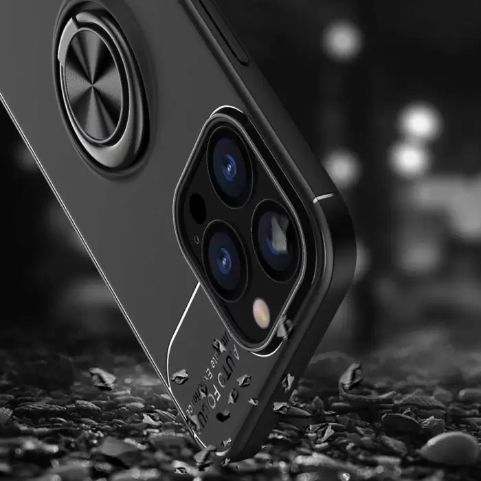 Apple iPhone 13 Pro Max Kılıf Lopard Kamera Korumalı Yüzüklü Standlı Koruyucu Orjinal Kalite Ravel