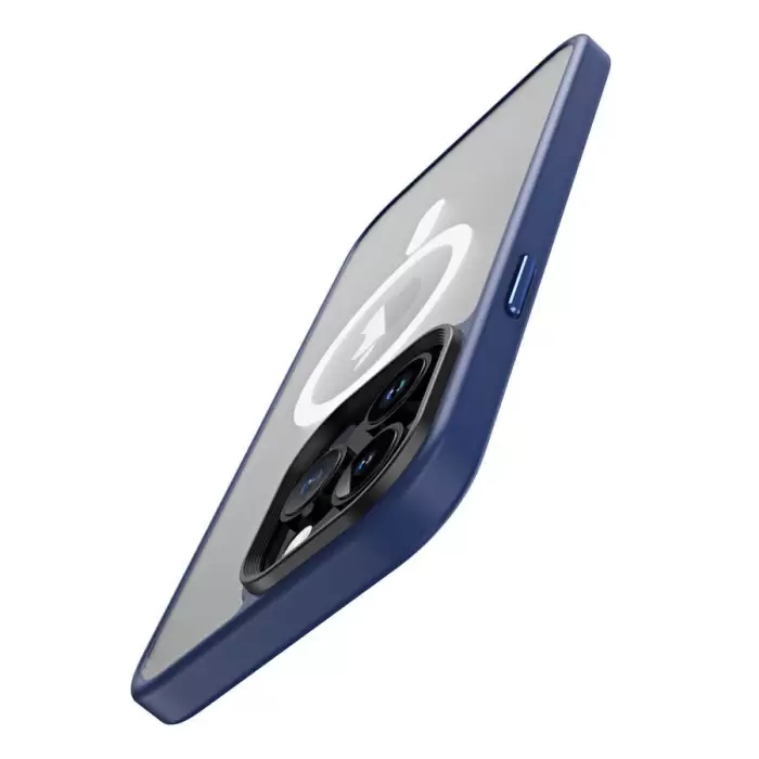 Apple iPhone 13 Pro Max Uyumlu Magsafe Destekli Kamera Çıkıntılı Arkası Mat Şeffaf Hibrit Kılıf