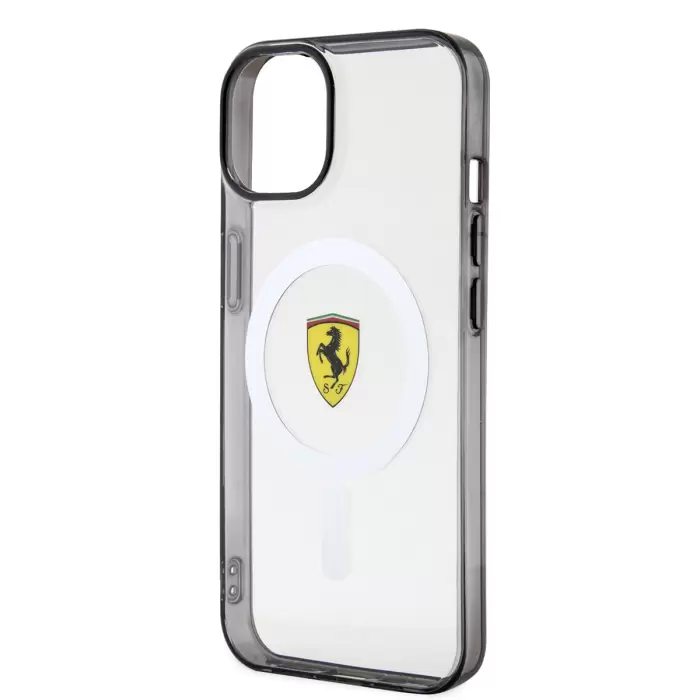 Apple İphone 14 Kılıf Ferrari Magsafe Şarj Özellikli Transparan Dizayn Kapak