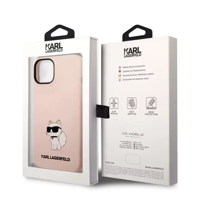 Apple İphone 14 Kılıf Karl Lagerfeld Silikon Choupette Dizayn Kapak
