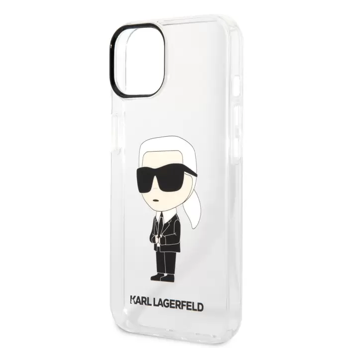 Apple İphone 14 Kılıf Karl Lagerfeld Transparan İkonik Karl Dizayn Kapak