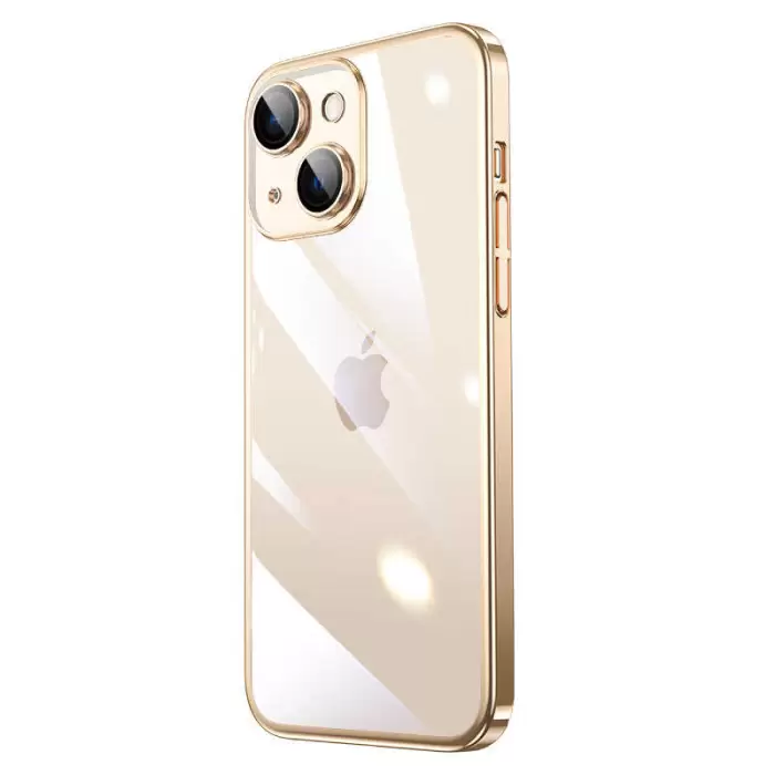 Apple iPhone 14 Kılıf Kenarları Orijinal Renkler Kamera Lens Koruma Darbe Emici Sert Kapak Riksos