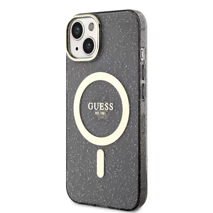 Apple İphone 14 Plus Kılıf Guess Magsafe Şarj Özellikli Glitter Kapak