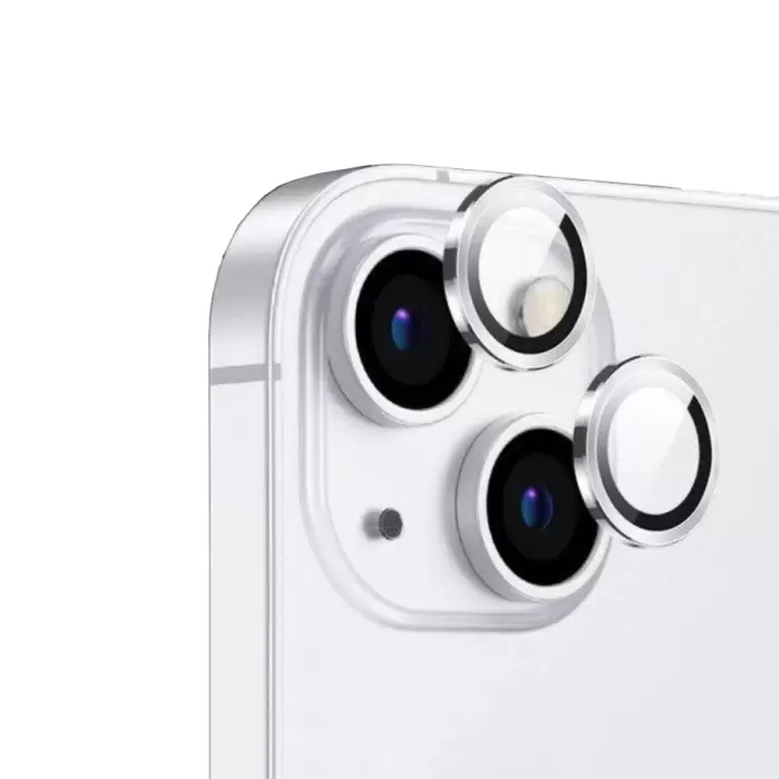 Apple iPhone 14 Plus Lopard CL-12 Premium Safir Parmak İzi Bırakmayan Anti-Reflective Lens Koruma Parlak Renkli Kamera Koruyucu CL-08