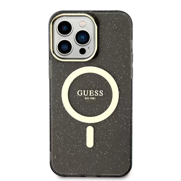 Apple İphone 14 Pro Kılıf Guess Magsafe Şarj  Glitter Kapak