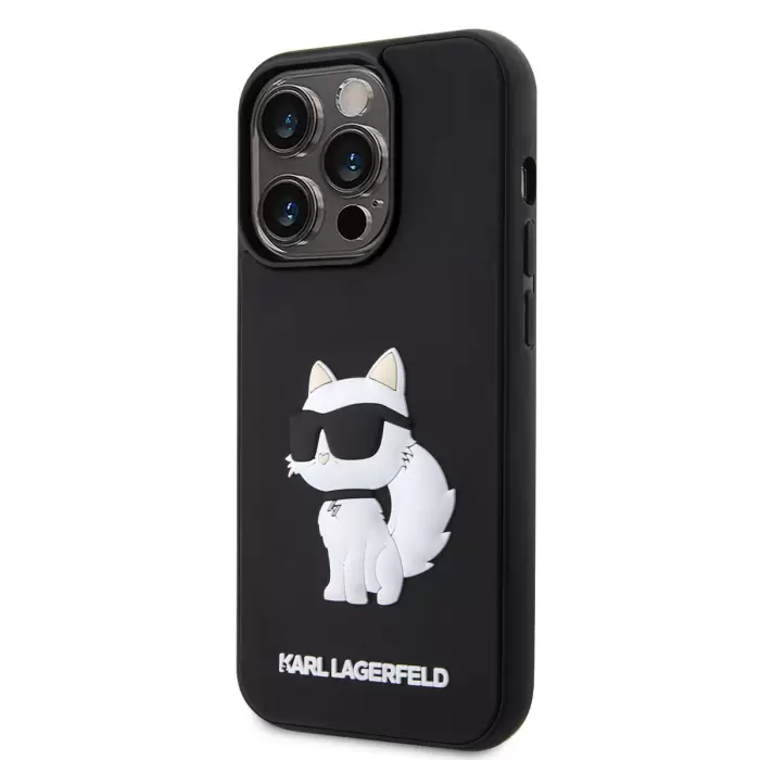 Apple İphone 14 Pro Kılıf Karl Lagerfeld 3d Rubber Choupette Dizayn Kapak