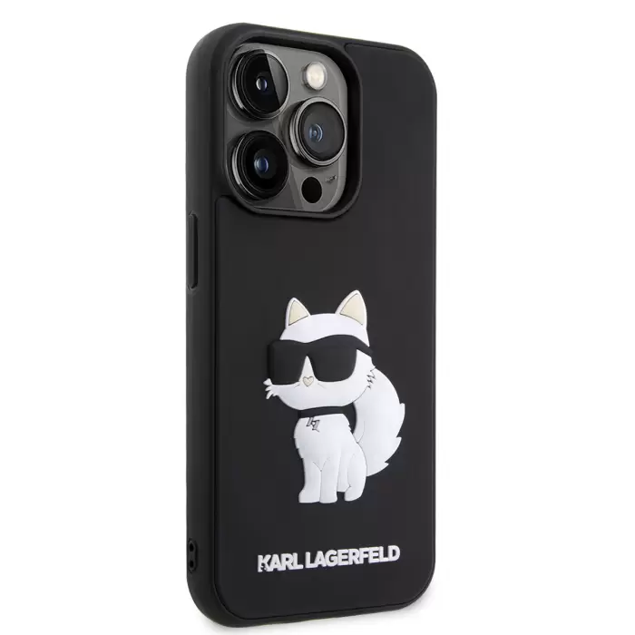 Apple İphone 14 Pro Kılıf Karl Lagerfeld 3d Rubber Choupette Dizayn Kapak