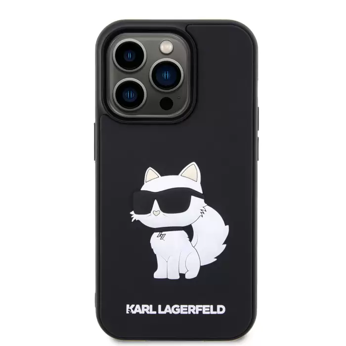 Apple İphone 14 Pro Kılıf Karl Lagerfeld 3d Rubber Choupette Dizayn Kapak