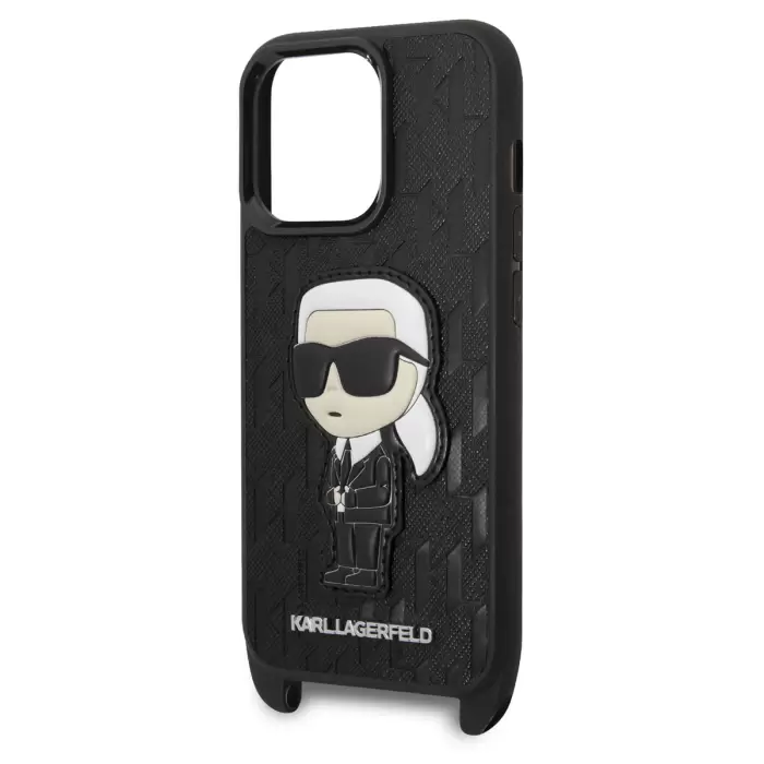 Apple İphone 14 Pro Kılıf Karl Lagerfeld Boyun Askılı Karl Dizayn Kapak