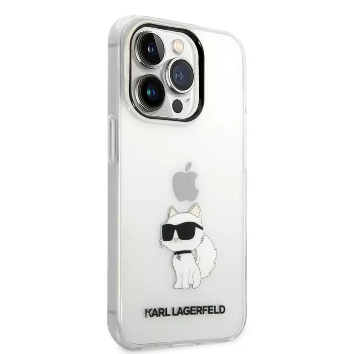 Apple İphone 14 Pro Kılıf Karl Lagerfeld Transparan Choupette Dizayn Kapak