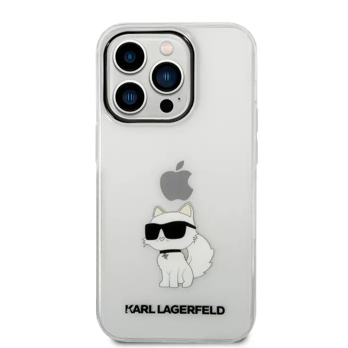 Apple İphone 14 Pro Kılıf Karl Lagerfeld Transparan Choupette Dizayn Kapak