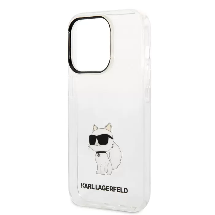 Apple İphone 14 Pro Kılıf Karl Lagerfeld Transparan Choupette Dizayn Kapak