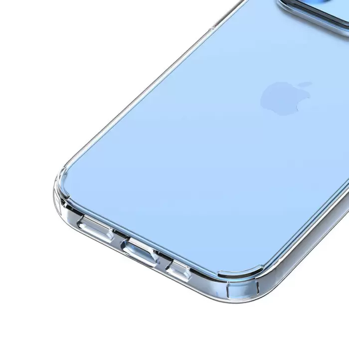 Apple iPhone 14 Pro Coss Sert Darbe Emici Silikon Şeffaf Kamera Korumalı Arka Kapak