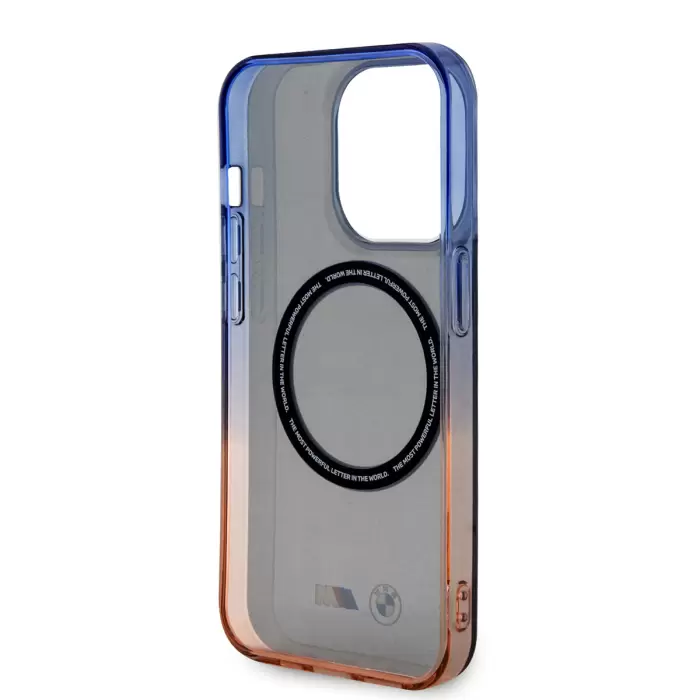 Apple İphone 14 Pro Max Kılıf Bmw Magsafe Şarj Özellikli Transparan Renk Geçişli Dizayn Kapak