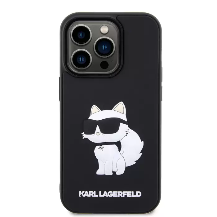 Apple İphone 14 Pro Max Kılıf Karl Lagerfeld 3d Rubber Choupette Dizayn Kapak