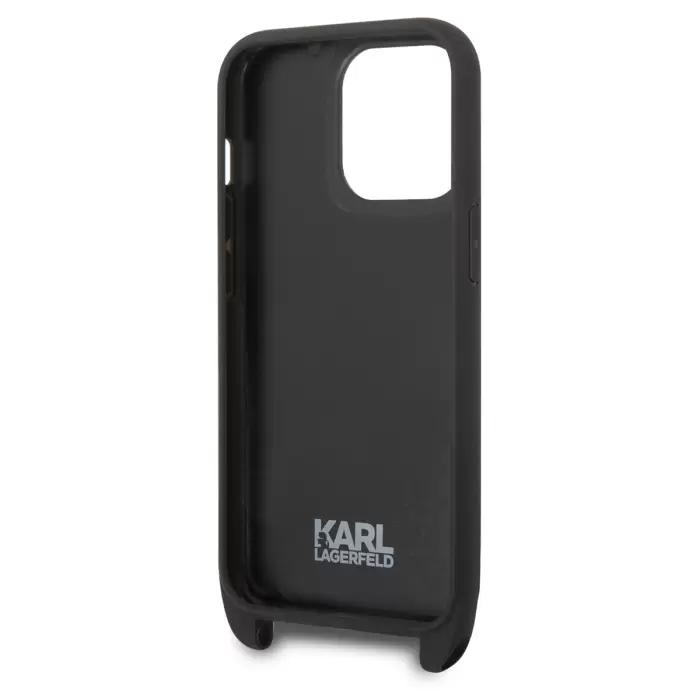 Apple İphone 14 Pro Max Kılıf Karl Lagerfeld Boyun Askılı Karl Dizayn Kapak