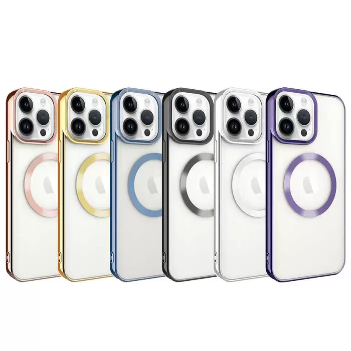 Apple iPhone 14 Pro Max Kılıf Magsafe Wireless Şarj Özellikli Lopard Setro Silikon