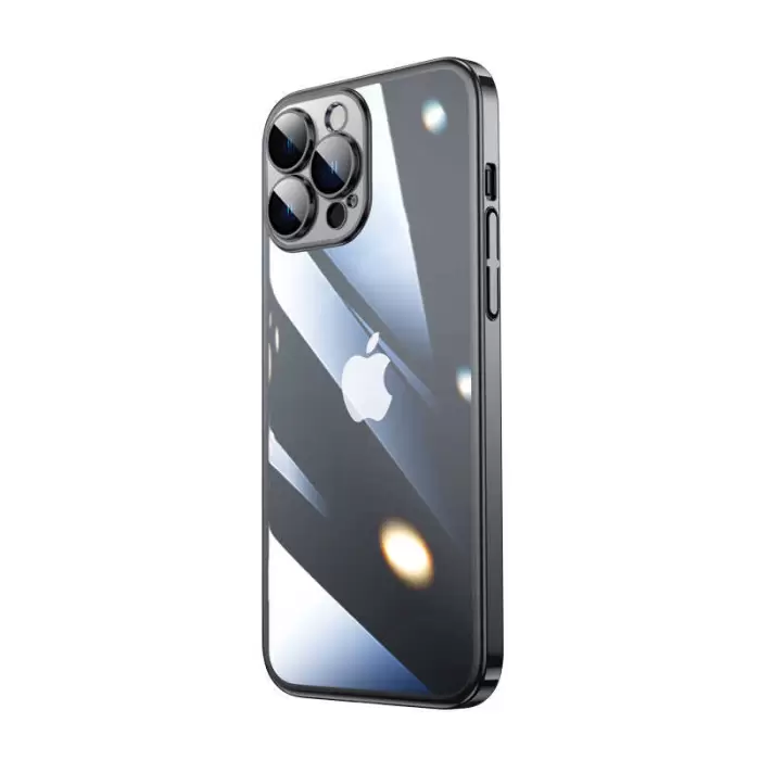 Apple iPhone 14 Pro Max Kılıf Kenarları Orijinal Renkler Kamera Lens Koruma Darbe Emici Sert Kapak Riksos