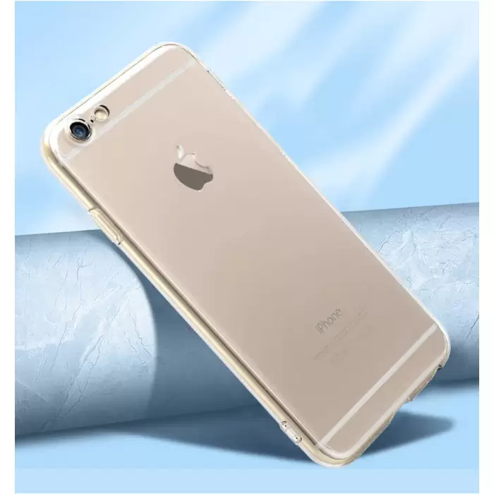 Apple iPhone 6 Kılıf Lopard Kamera Korumalı Kamera Korumalı Renksiz Şeffaf Esnek Silikon Kapak Süper