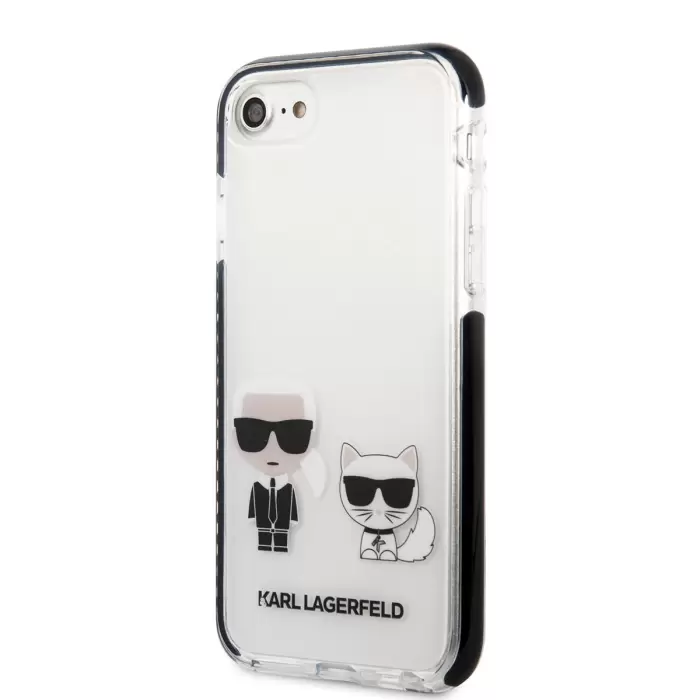 Apple İphone 7 Kılıf Karl Lagerfeld Kenarları Siyah Silikon K&c Dizayn Kapak