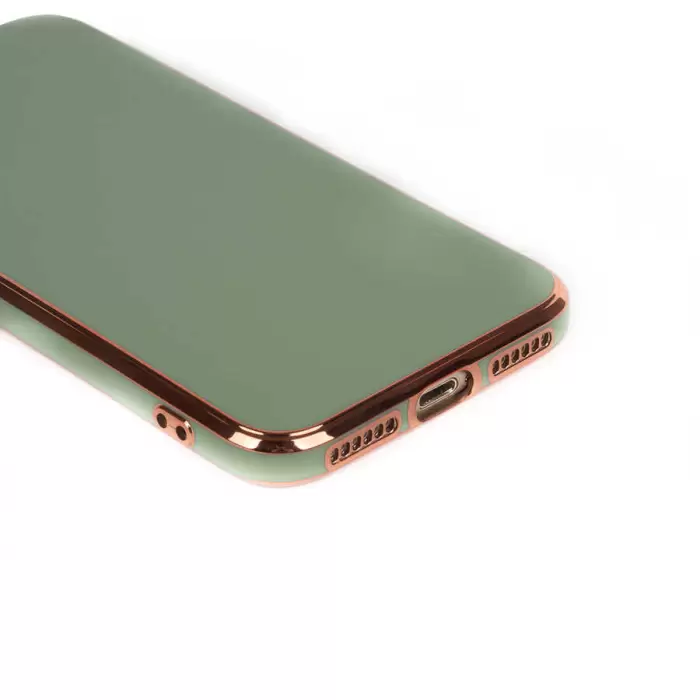 Apple iPhone 7 Kılıf Lopard Parlak Kenarlı Altın Işlemeli Kamera Korumalı Kapak Bark