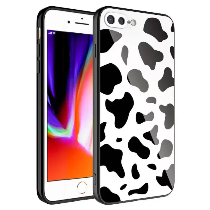 Apple iPhone 7 Plus Kılıf Kamera Korumalı Desenli Sert Silikon Lopard Epoksi Kapak