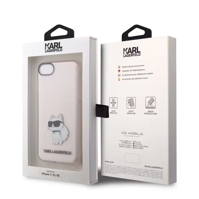 Apple İphone 8 Kılıf Karl Lagerfeld Transparan Choupette Dizayn Kapak