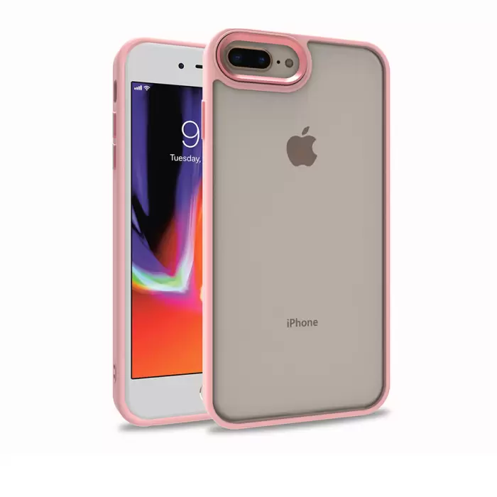 Apple iPhone 8 Plus Kılıf Lopard Kamera Çıkıntılı Arkası Şeffaf Köşeleri Parlak Renkli Işlemeli Kapak Flora