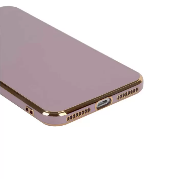 Apple iPhone 8 Plus Kılıf Lopard Parlak Kenarlı Altın Işlemeli Kamera Korumalı Kapak Bark