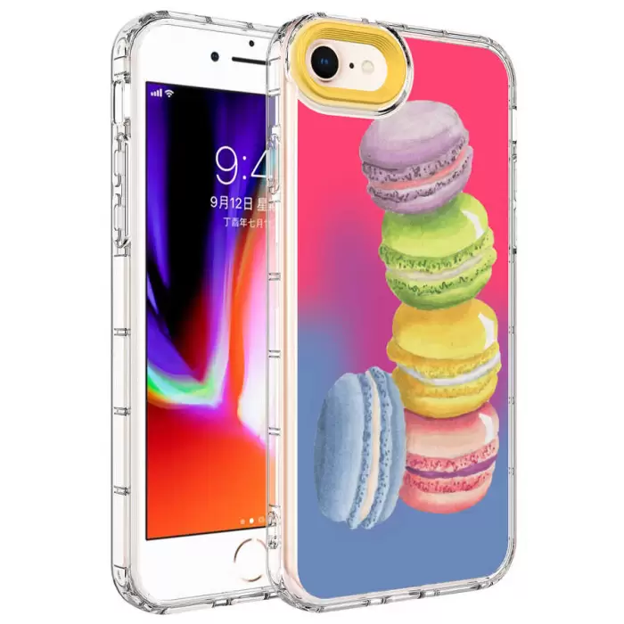 Apple iPhone SE 2020 Kılıf Kamera Korumalı Renkli Desenli Sert Silikon Lopard Korn Kapak