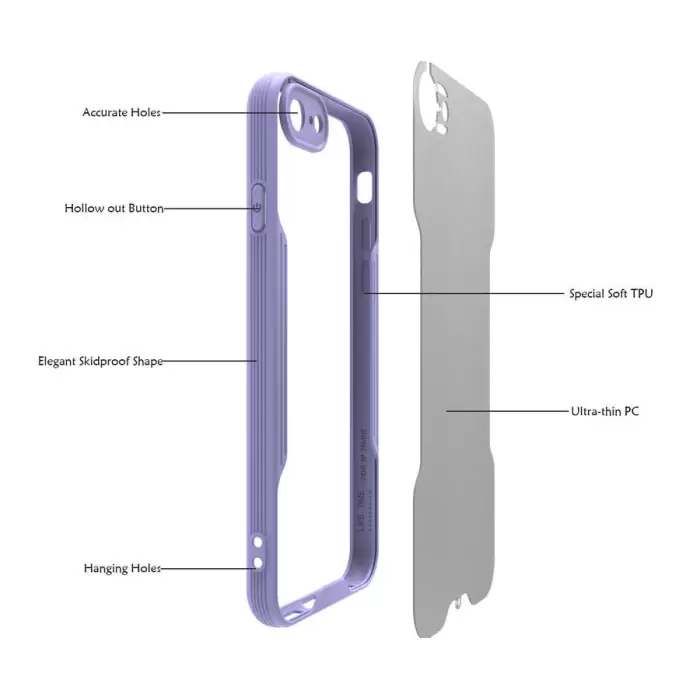 Apple iPhone SE 2022 Kılıf Parfe Silikon Kapak Kamera Korumalı Kılıf Ultra Ince Buzlu Mat Renkli