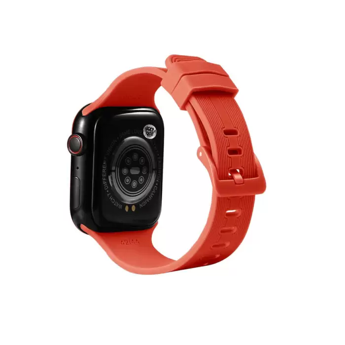 Apple Watch 42mm 10.Nesil A+ Kalite Çizgili Konsept Jel Silikon Kordon KRD-23