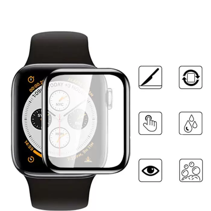 Apple Watch 38mm  Mat Eko 3D PMMA Kavisli Full Cam Ekran Koruyucu