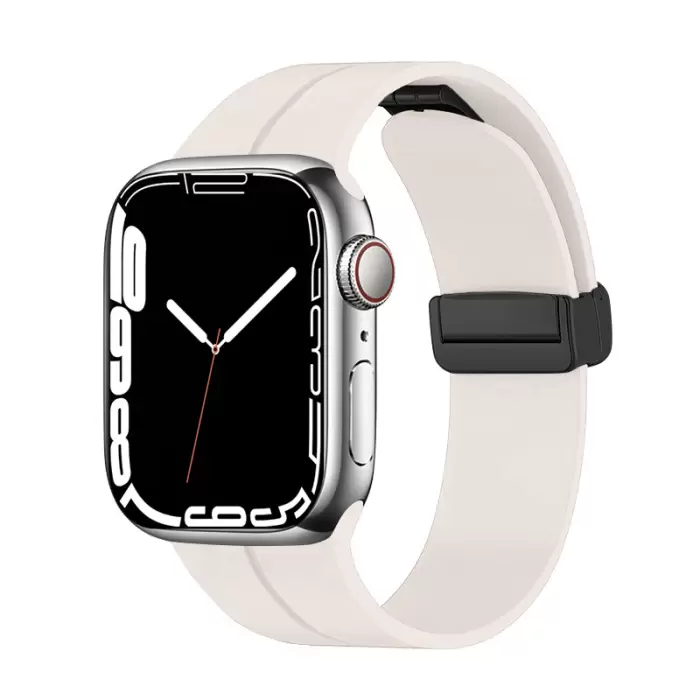 Apple Watch 42mm Lopard KRD-84 Magnetic Tokalı A+ Kalite Sport Silikon Kordon