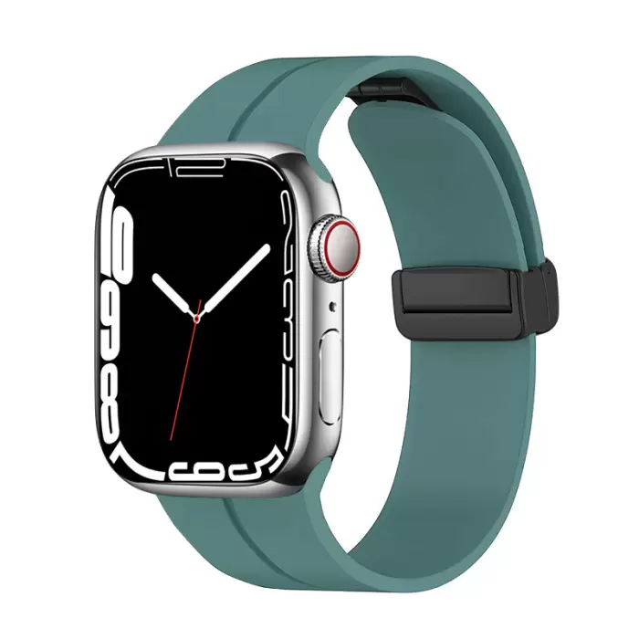 Apple Watch 42mm Lopard KRD-84 Magnetic Tokalı A+ Kalite Sport Silikon Kordon