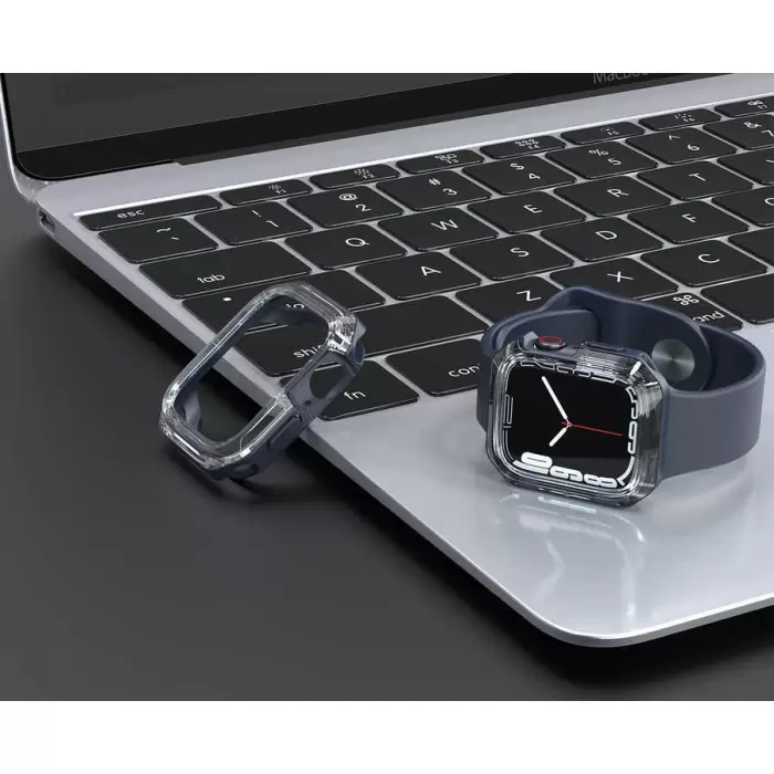 Apple Watch 42mm Uyumlu Ekran Kasa Koruyucu Shockproof Sert Pc Silikon Gard 08
