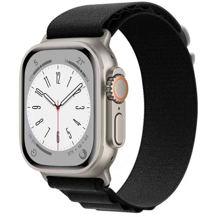 Apple Watch 46mm 10 Serisi Alpine Loop Metal Toka Örgü Işleme Kordon Premium Kayış KRD-74