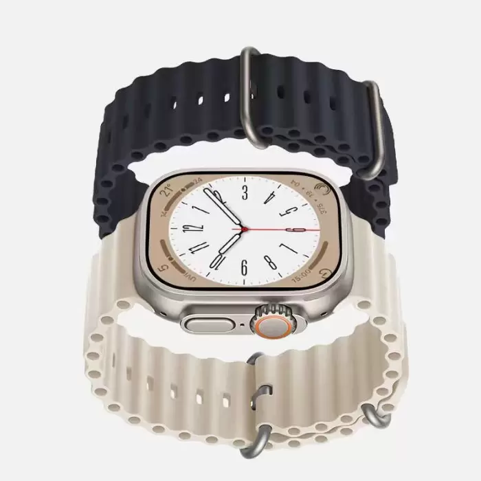 Apple Watch 44mm Metal Toka Silikon Kordon Premium OceanvKayış