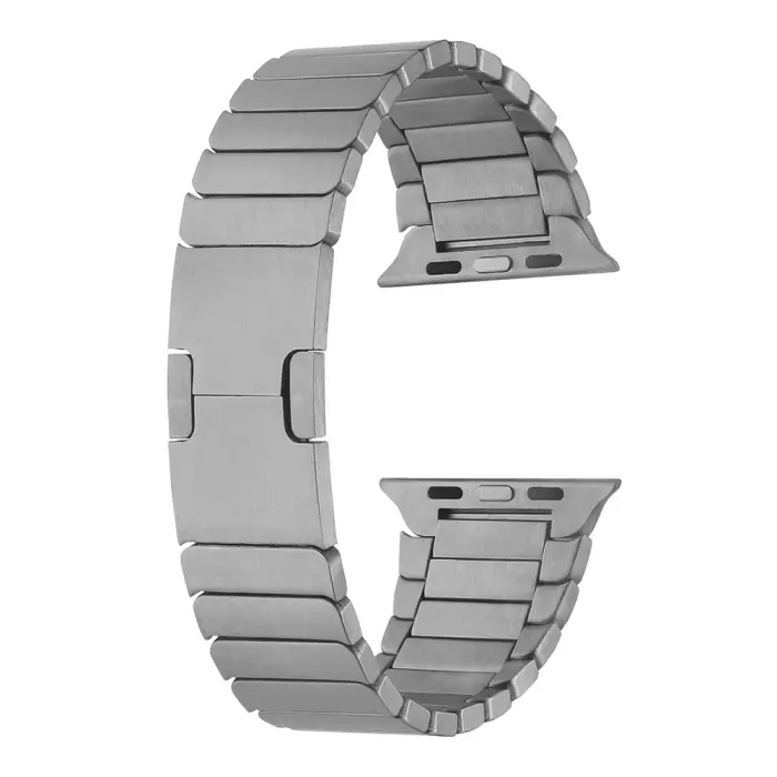 Apple Watch 44mm Lopard KRD-82 Çizgi Orjnal Tasarım Şık Ve Dayanıklı Metal Kordon