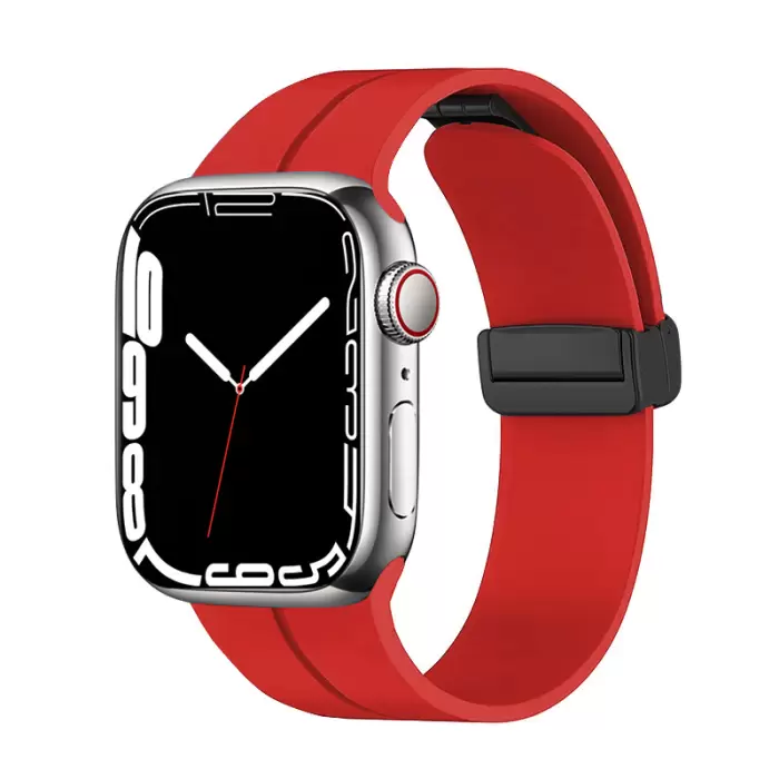 Apple Watch 46mm Seri 10 Kordon -  Manyetik Tokalı Silikon Moda Kordon KRD-84