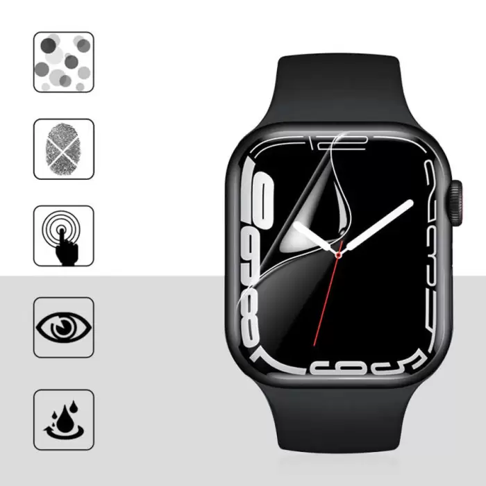 Apple Watch 7 41mm Ekran Koruyucu Full Yapışkanlı Yumuşak Nano Esnek Jelatin Narr TPU